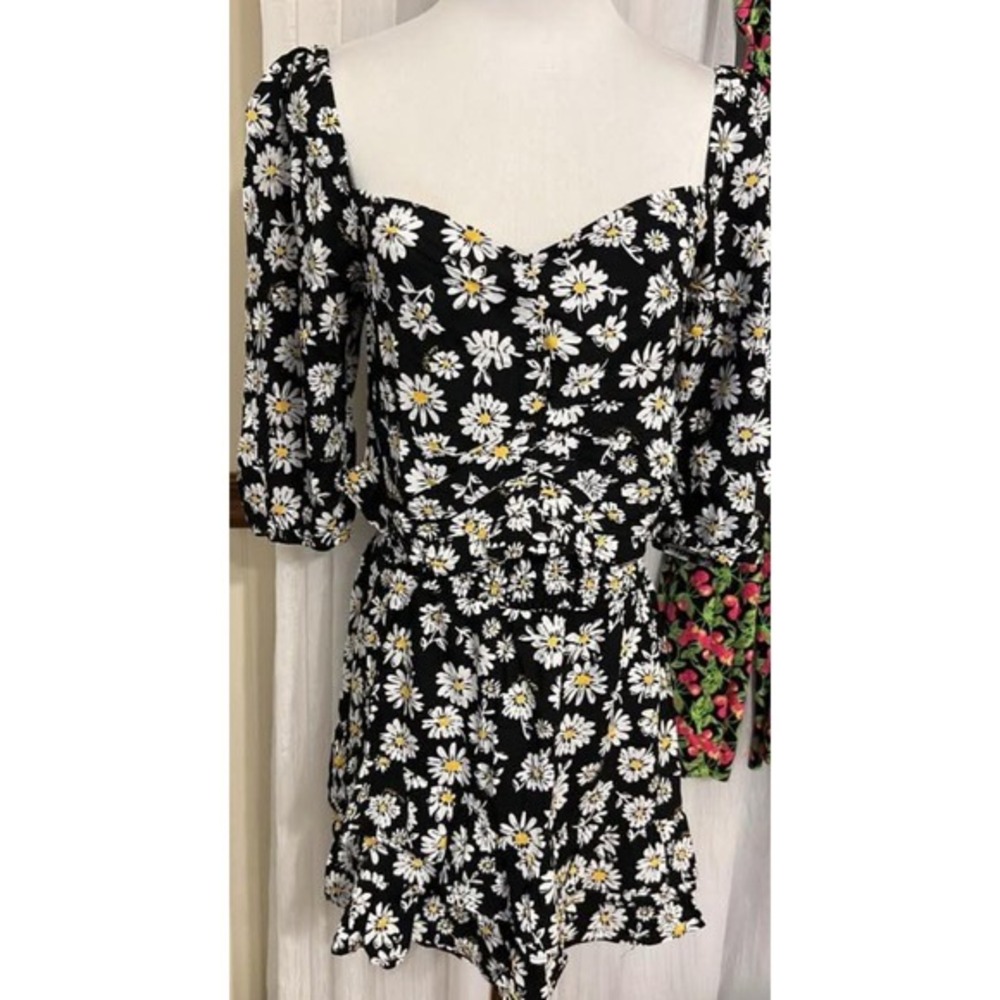 NWT‎ Betsey Johnson 2 Piece Set Sweetheart Neckline Sunflowers Festival Sz L